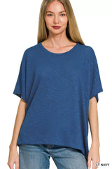 Zenana Oversized Slub Hacci Top 