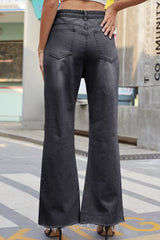 Distressed Buttoned Loose Fit Jeans 