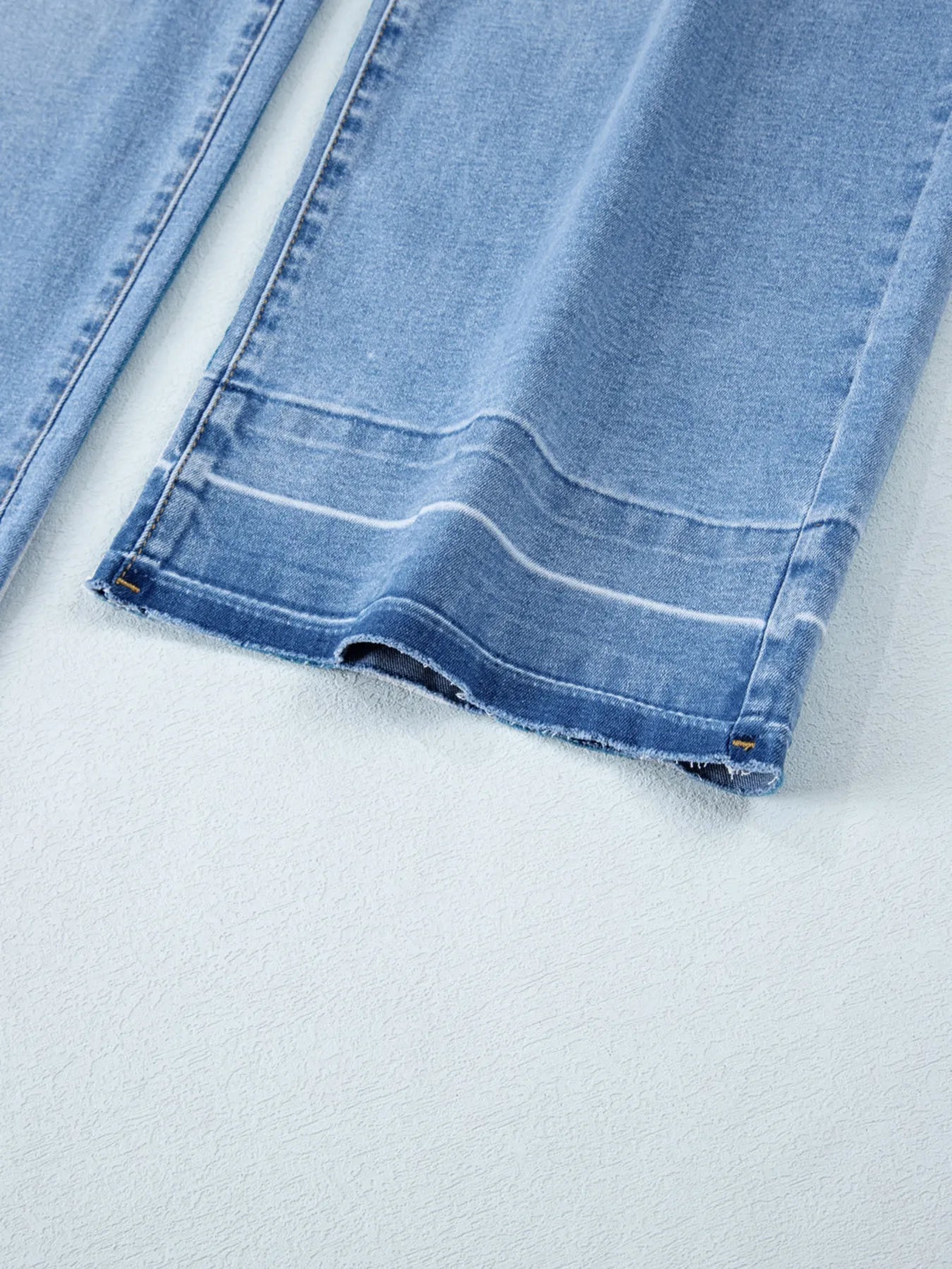 High Waist Wide Leg Washed Jeans 