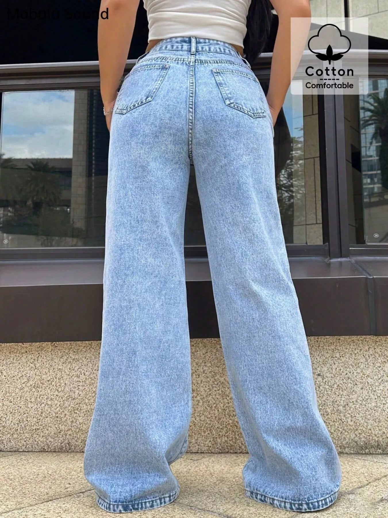 Wide Leg Wash Jeans 