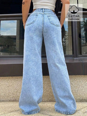 Wide Leg Wash Jeans 