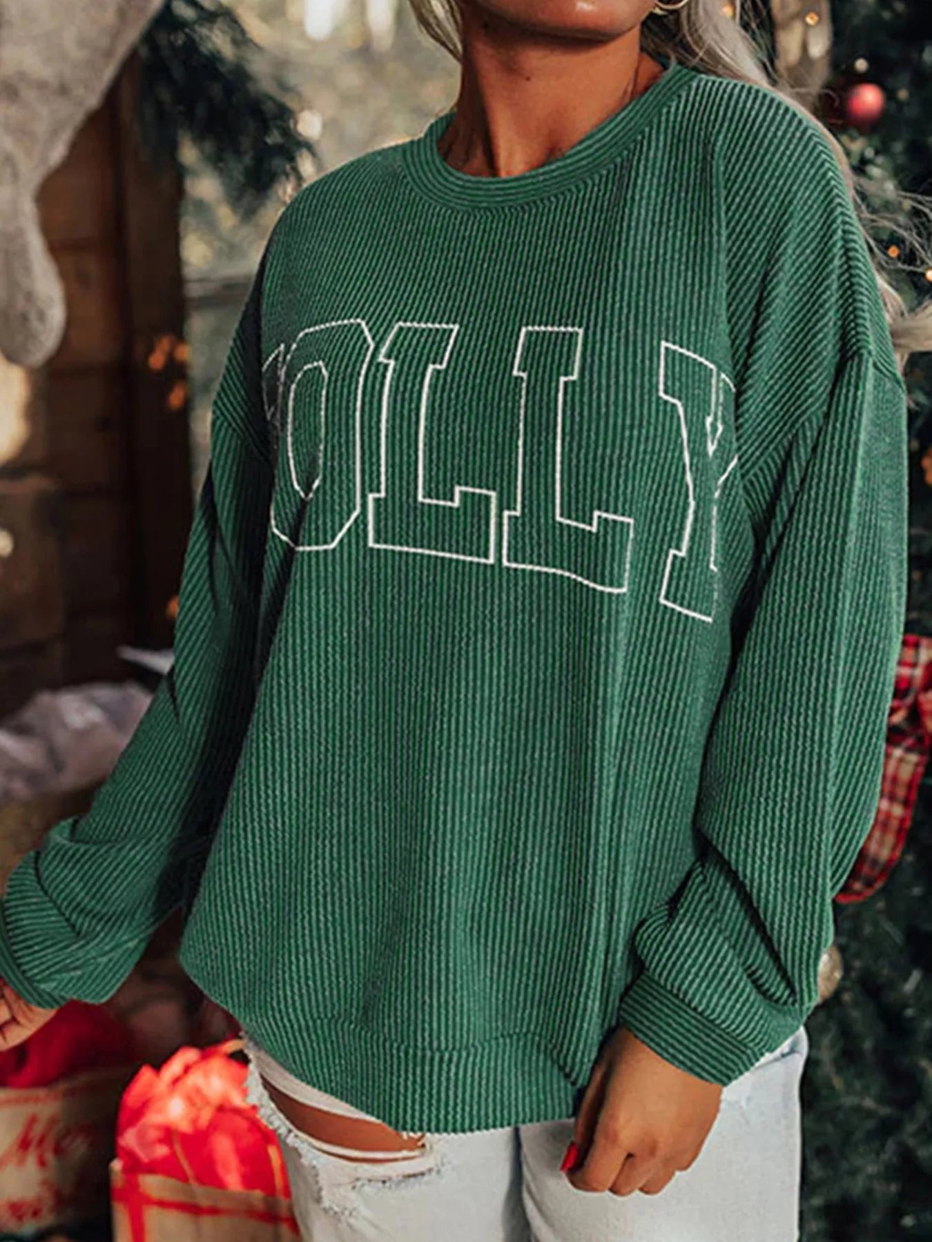 Letter Round Neck Sweatshirt 
