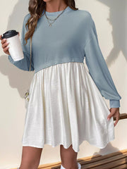 Two-Tone Dropped Shoulder Dress 