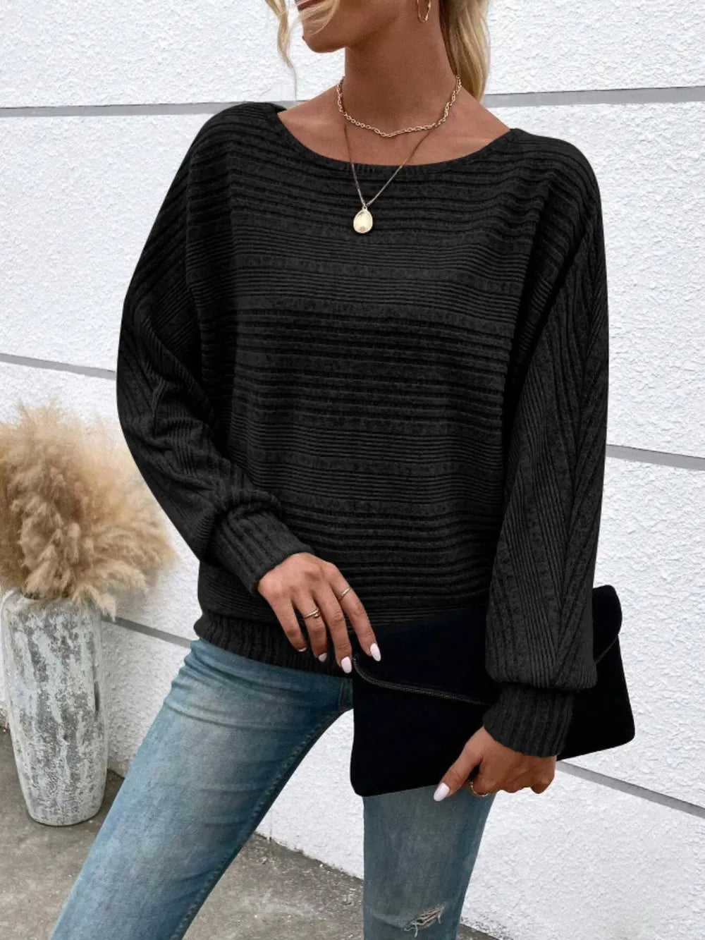 Full Size Round Neck Long Sleeve Top 