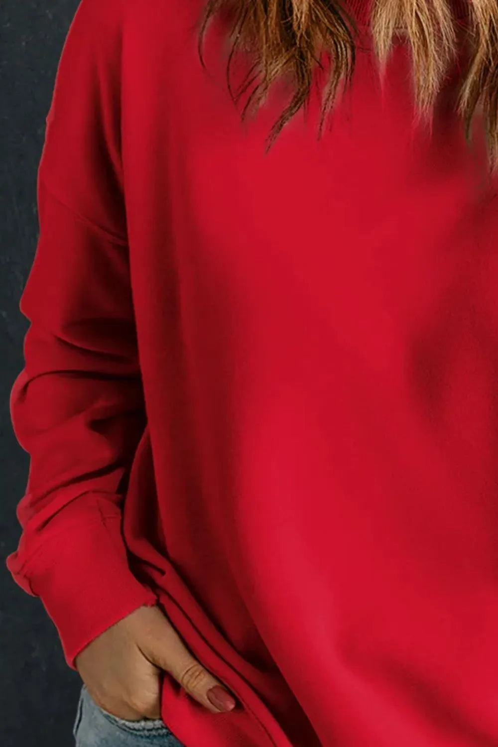 Plus Size Round Neck Long Sleeve Sweatshirt 