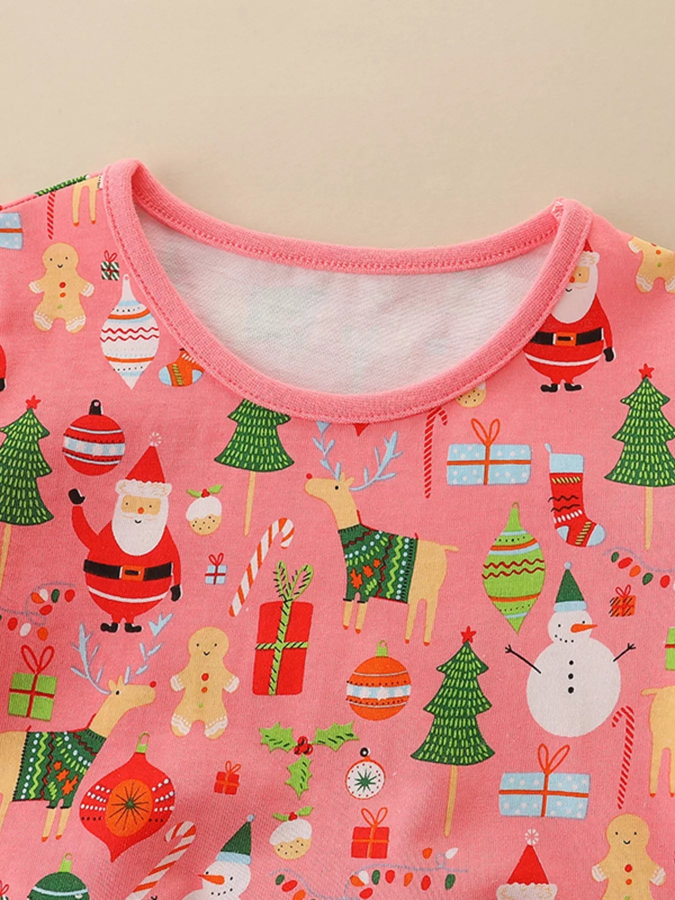 Children's Christmas Print Long Sleeve Dress 