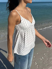 Polka Dot V-Neck Flowy Cami 