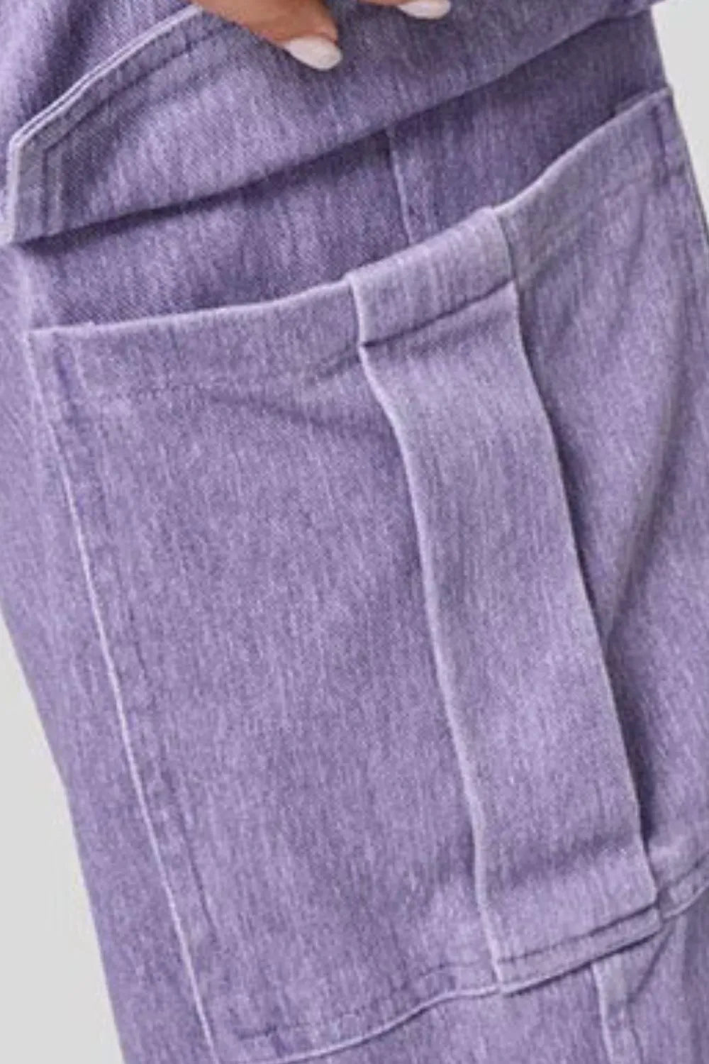 High Waist Straight Leg Cargo Jeans 