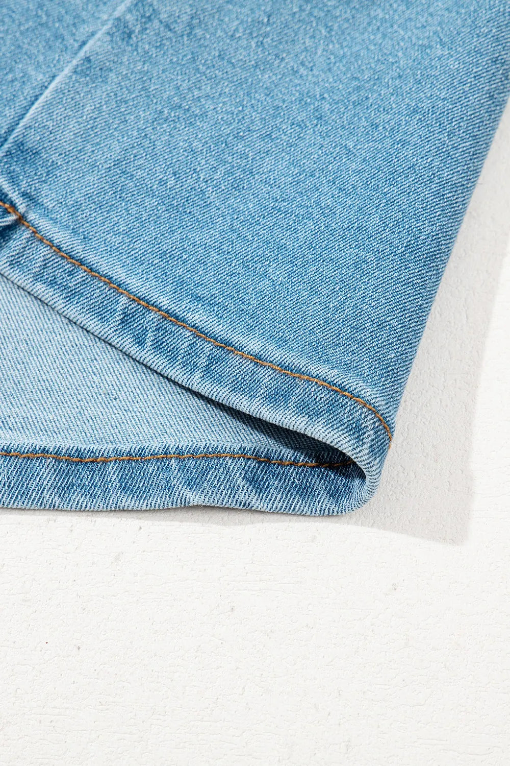Acid Wash Bowknot Details High Waist Denim Skirt 