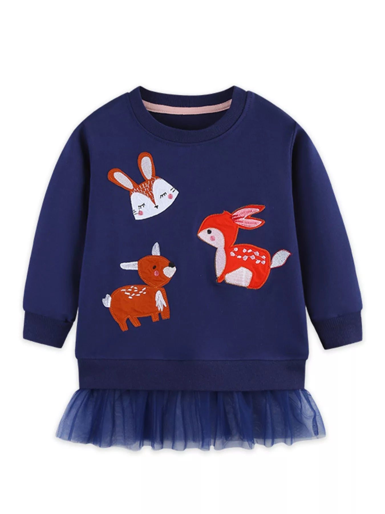 Children's Cute Animal Tulle Hem Sweatshirt 