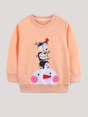 Children's Penguin Round Neck Sweatshirt 