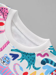 Children's Animal Print Crew Neck Sweatshirt 