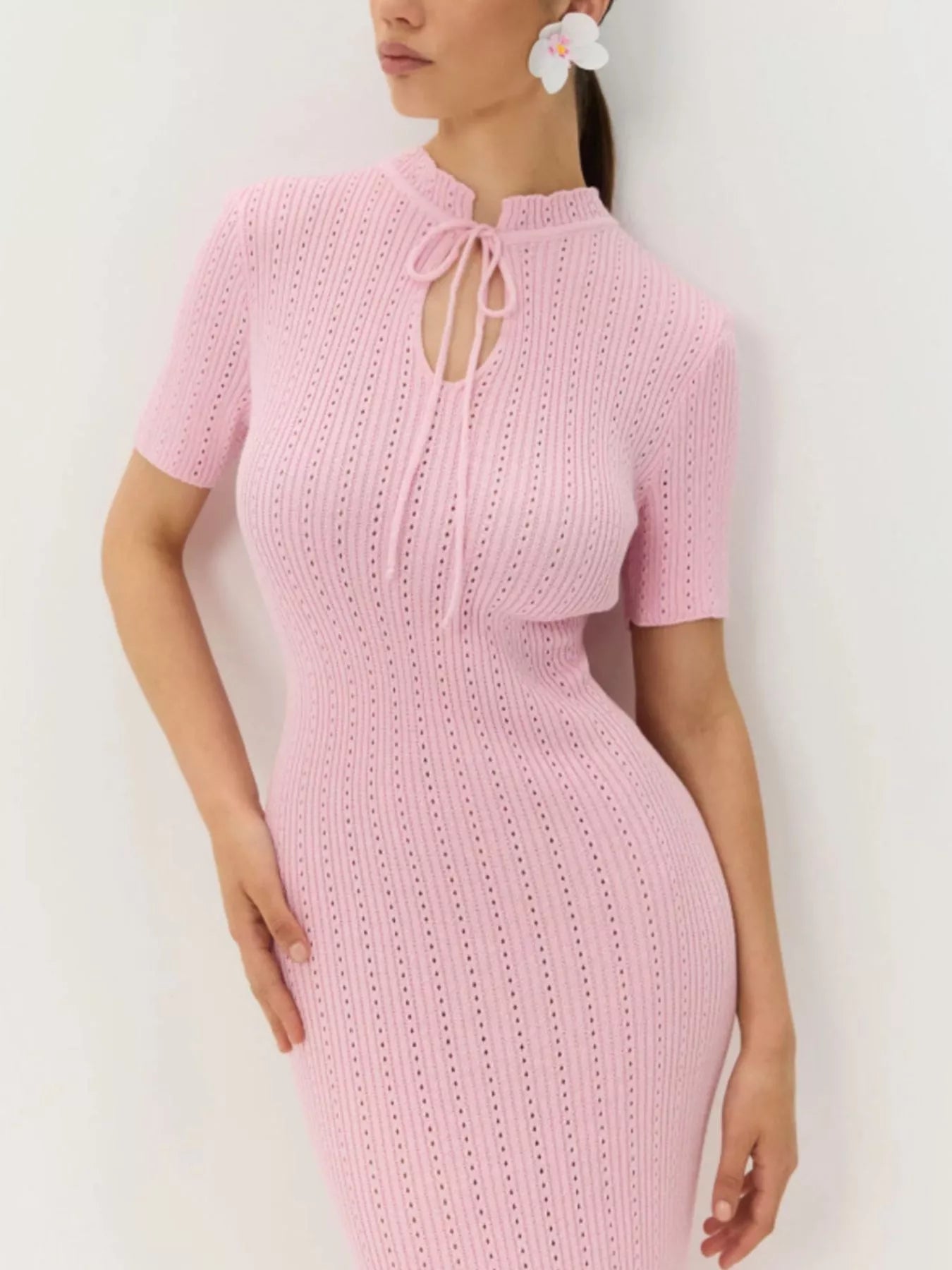 Short Sleeve Knitted Mermaid Dress 