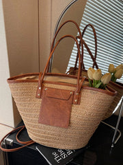 Woven Straw Tote Bag 