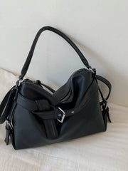 Decor Buckle Leather Shoulder Bag 
