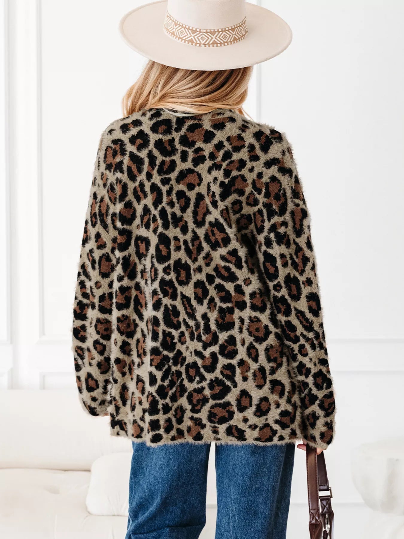Leopard Open Casual Cardigan 