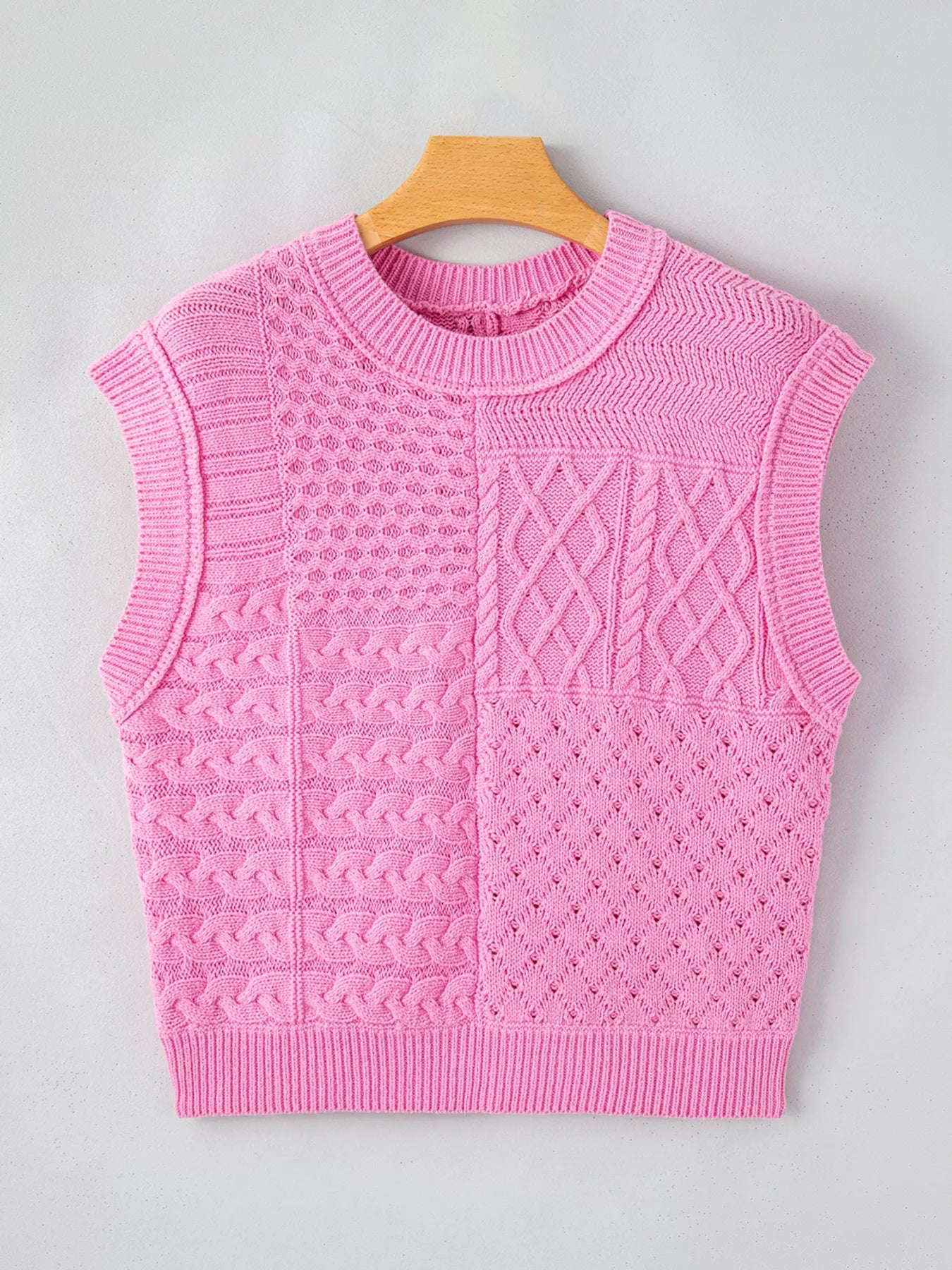 Cable Knit Dolman Sweater Vest 