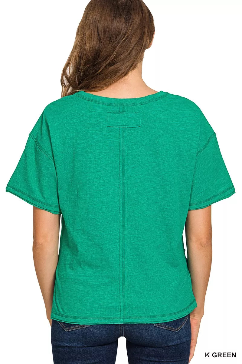 Zenana Cotton Slub Short Sleeve Tee 