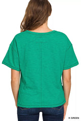 Zenana Cotton Slub Short Sleeve Tee 