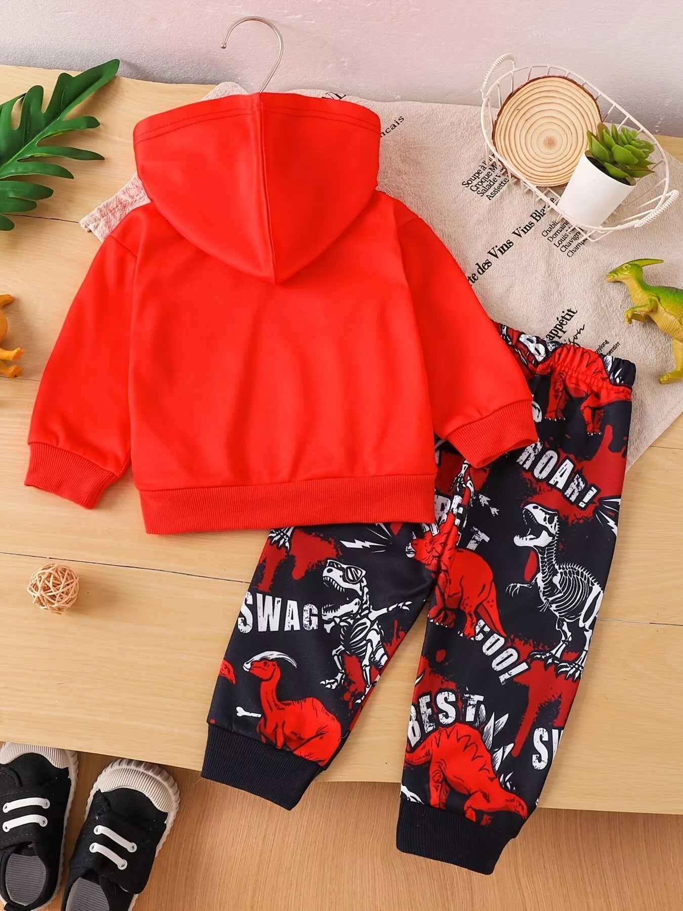 Children's Dinosaur Long Sleeve Hoodie and Pants Set 