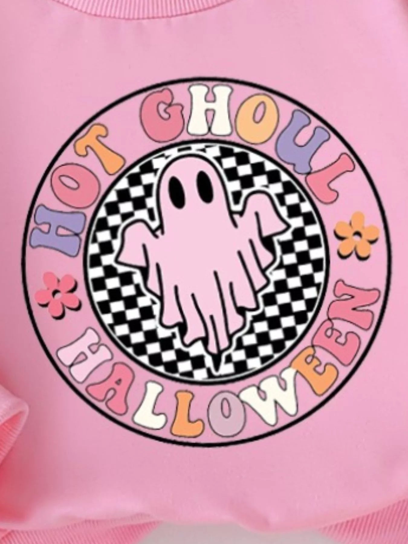 Children's Halloween Graphic Sweatshirt and Flare Pants Set 