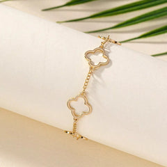 18K Gold-Plated Four Leaf Clover Bracelet 