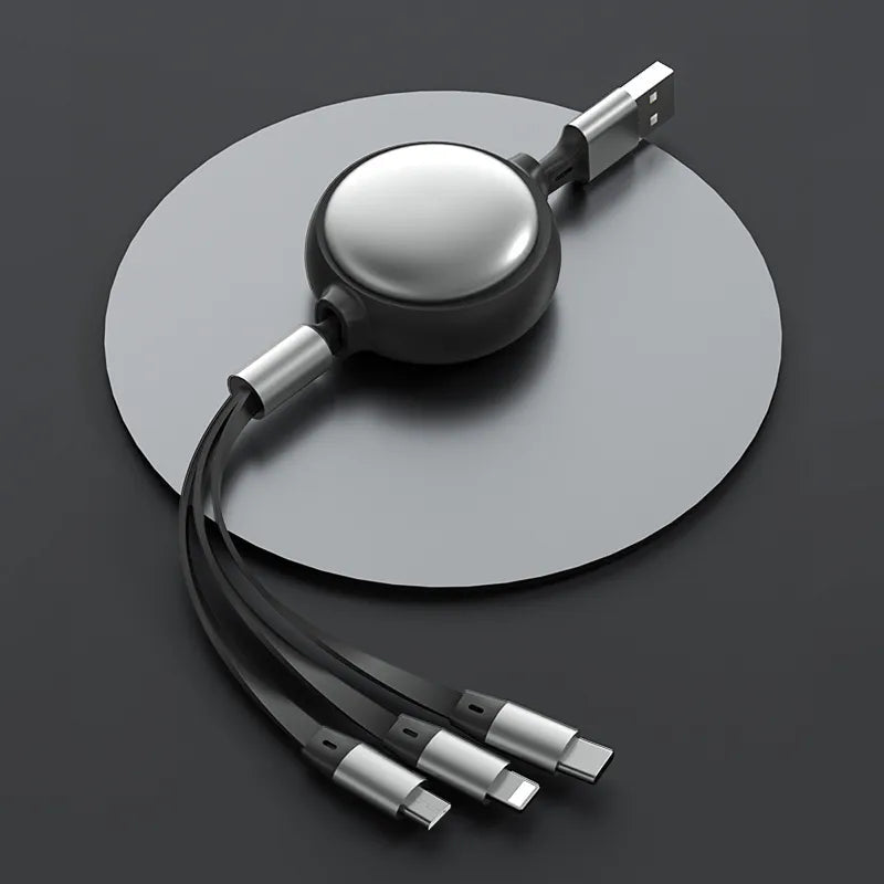 3-in-1 Retractable Charging Cable – Charge ALL Your Devices with One Cable! ⚡ 