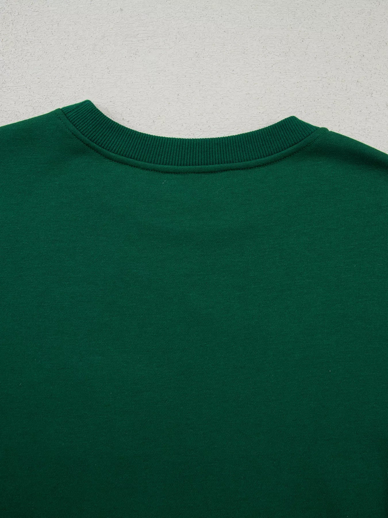 Embroidered Letter Christmas Round Neck Sweatshirt 