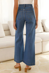 High Waist Bootcut Jeans with Pockets 