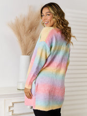 Angel Wings Full Size Gradient Open Front Cardigan 