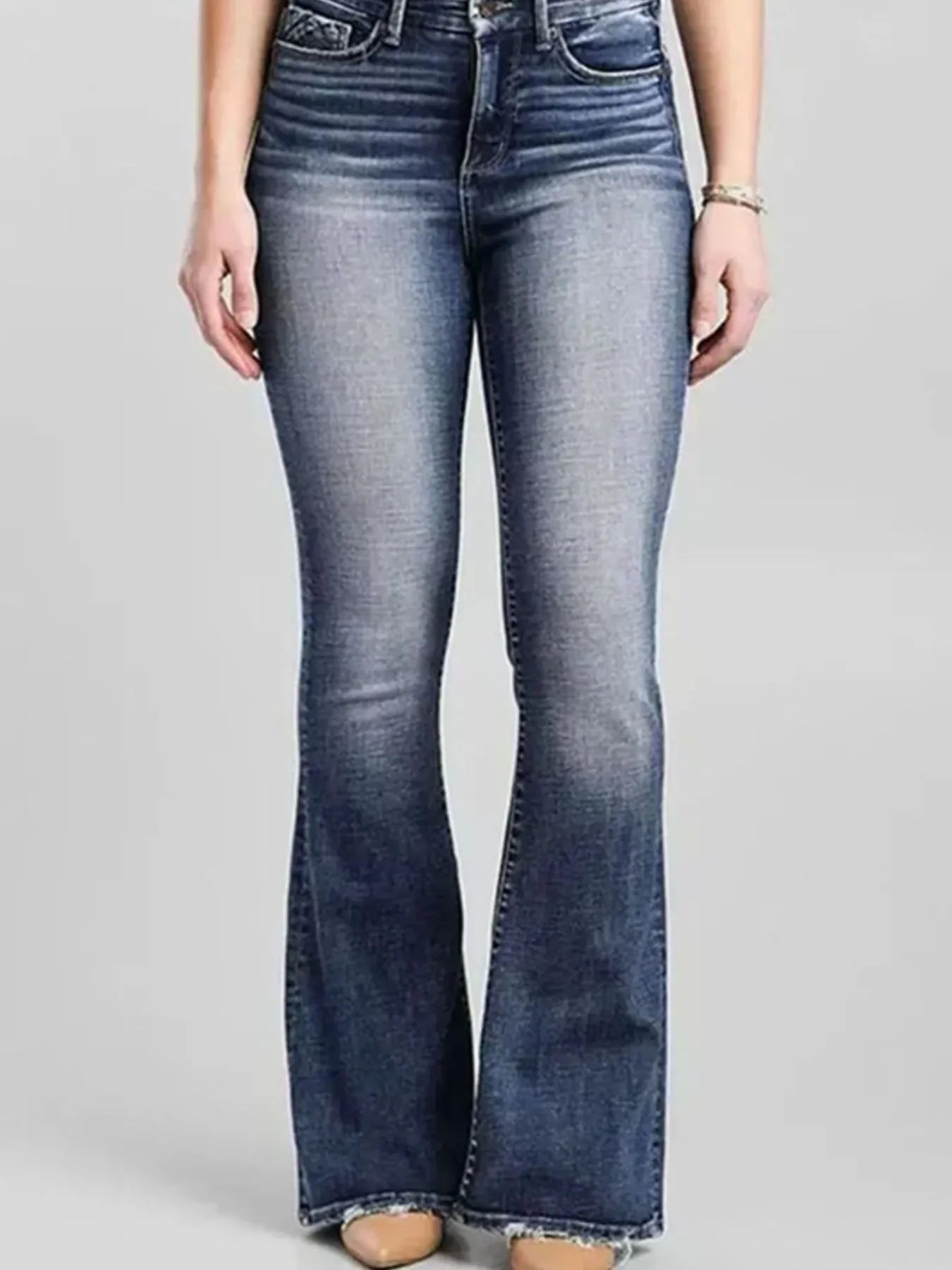 High-Rise Flare Gradient Wash Jeans 