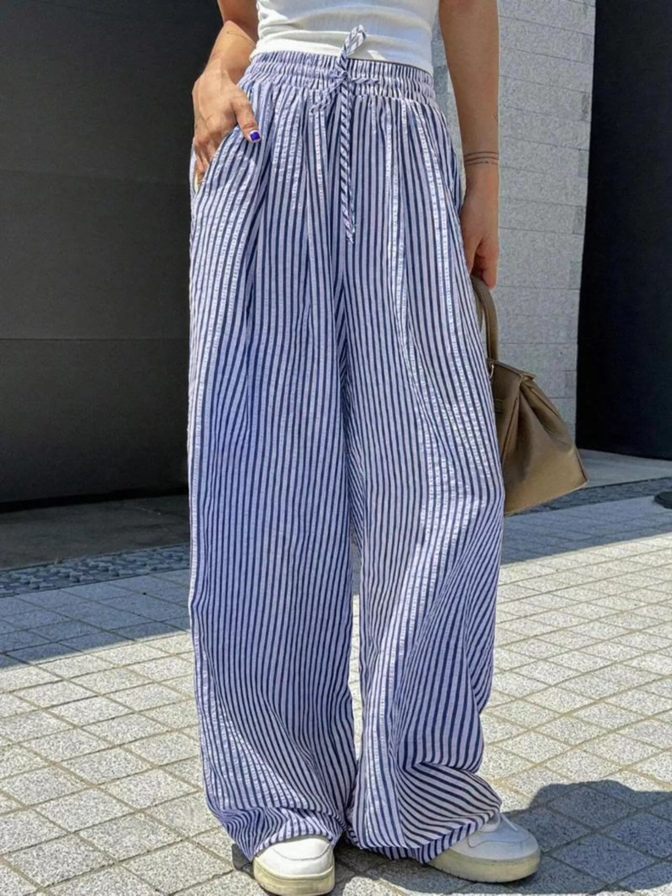 Striped Wide Leg Pants 