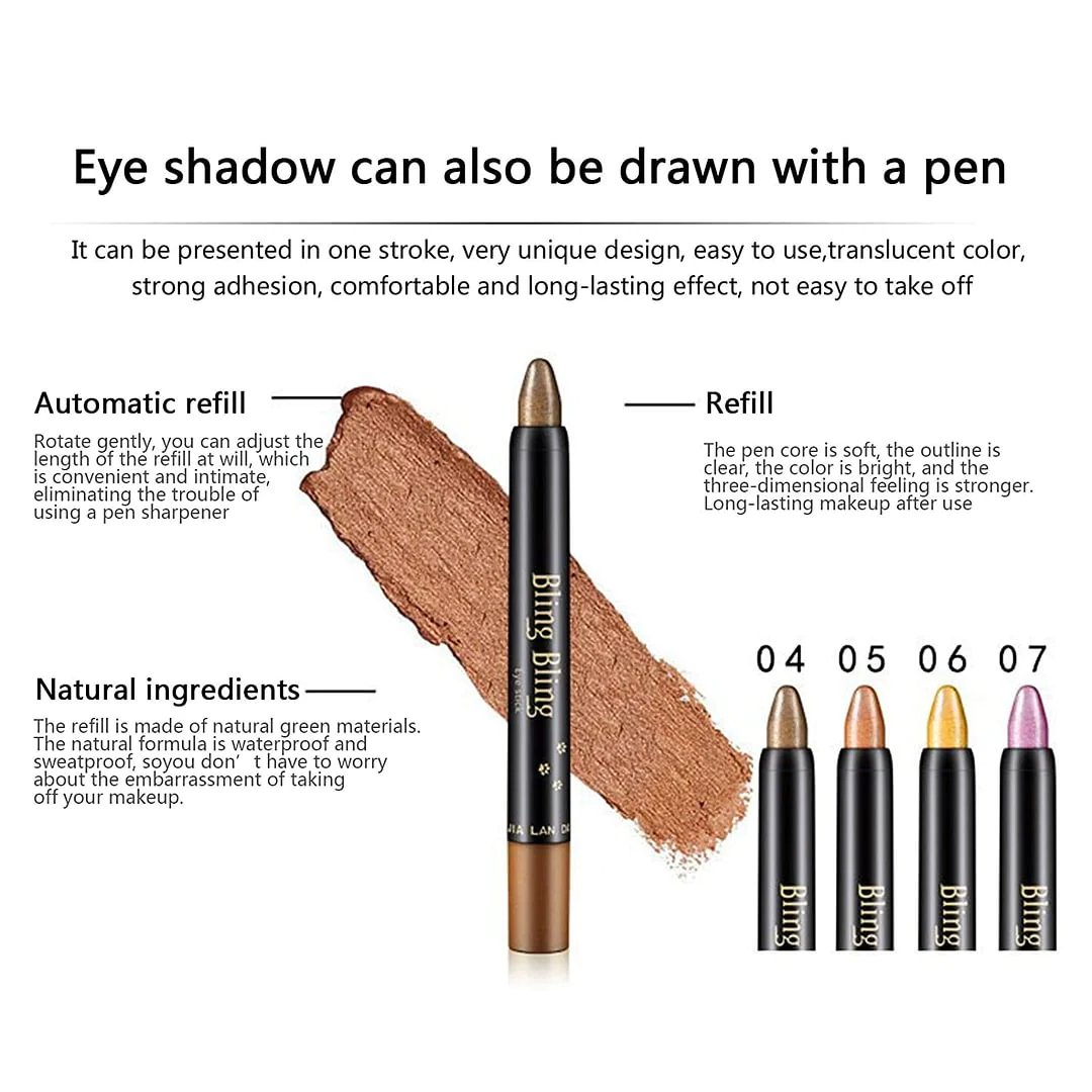 15 Colors Highlighter Eyeshadow Pencil Glitter Eyeshadow Eyeliner Pencil 
