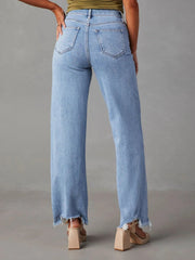 Raw Hem Loose Fit Jeans 