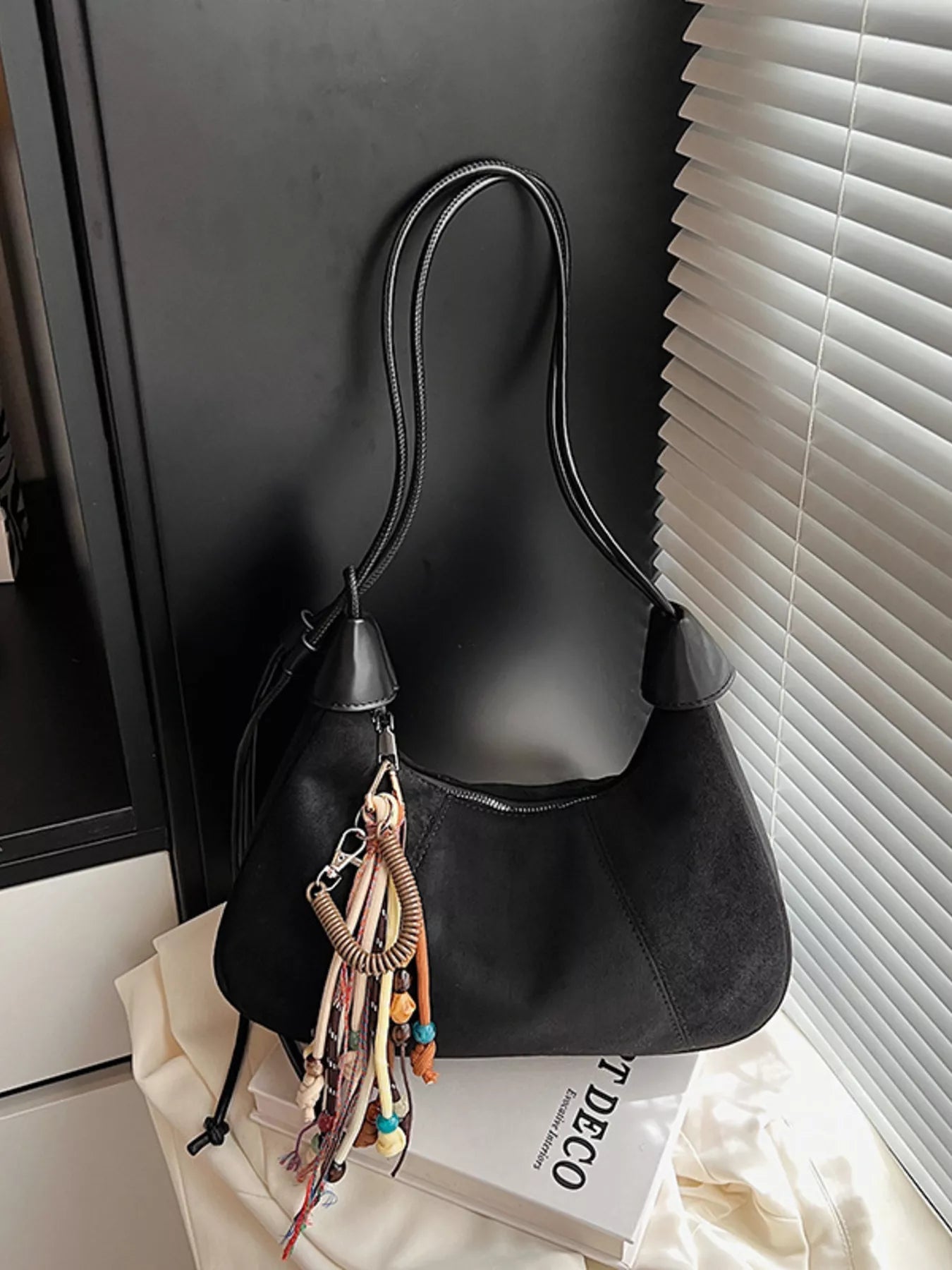 Vintage Suede Tassel Shoulder Bag 
