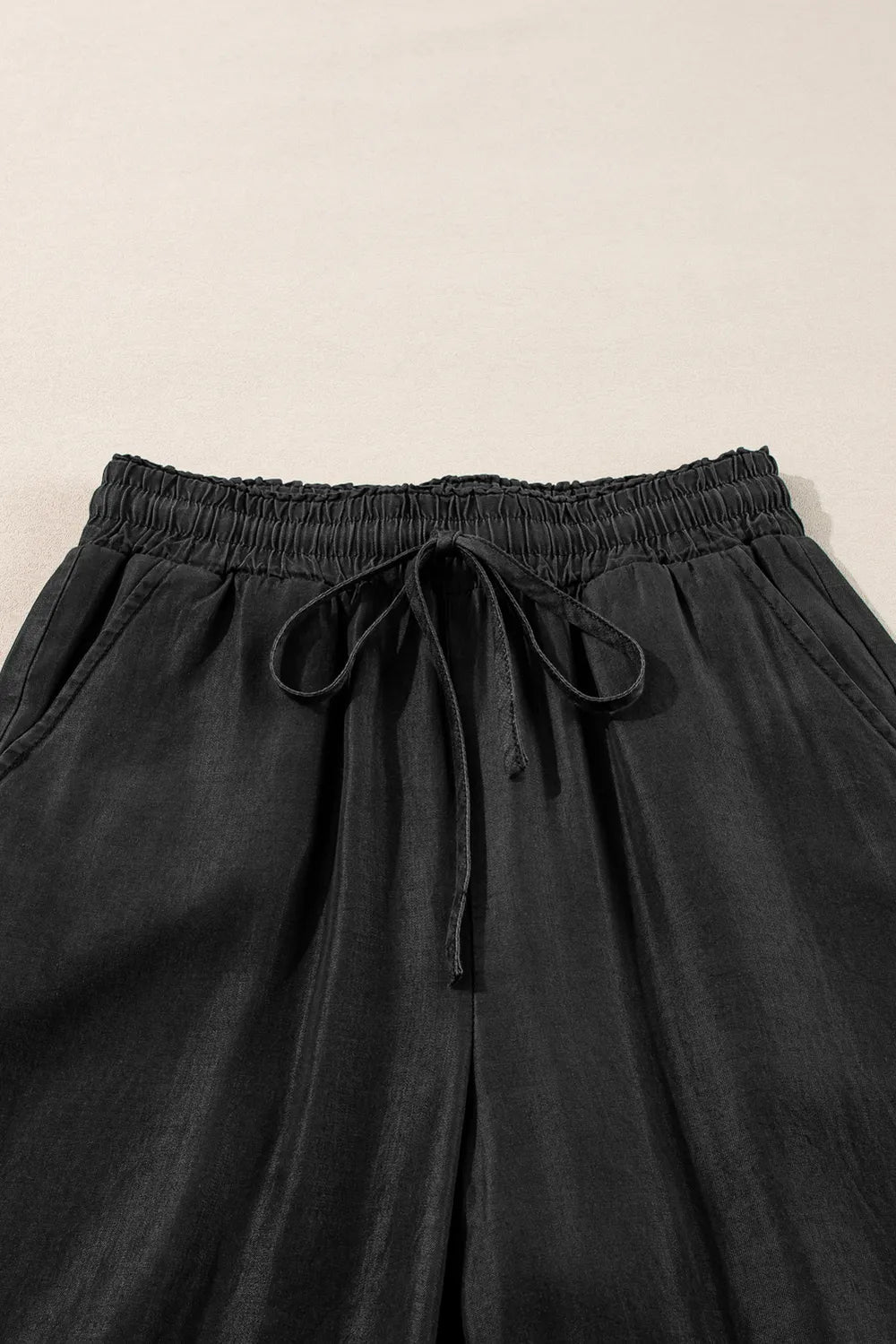 Drawstring Wide Leg Jeans 