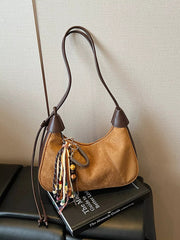Vintage Suede Tassel Shoulder Bag 