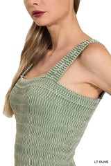 Zenana Seamless Winkle Stone Washed Tank Top 