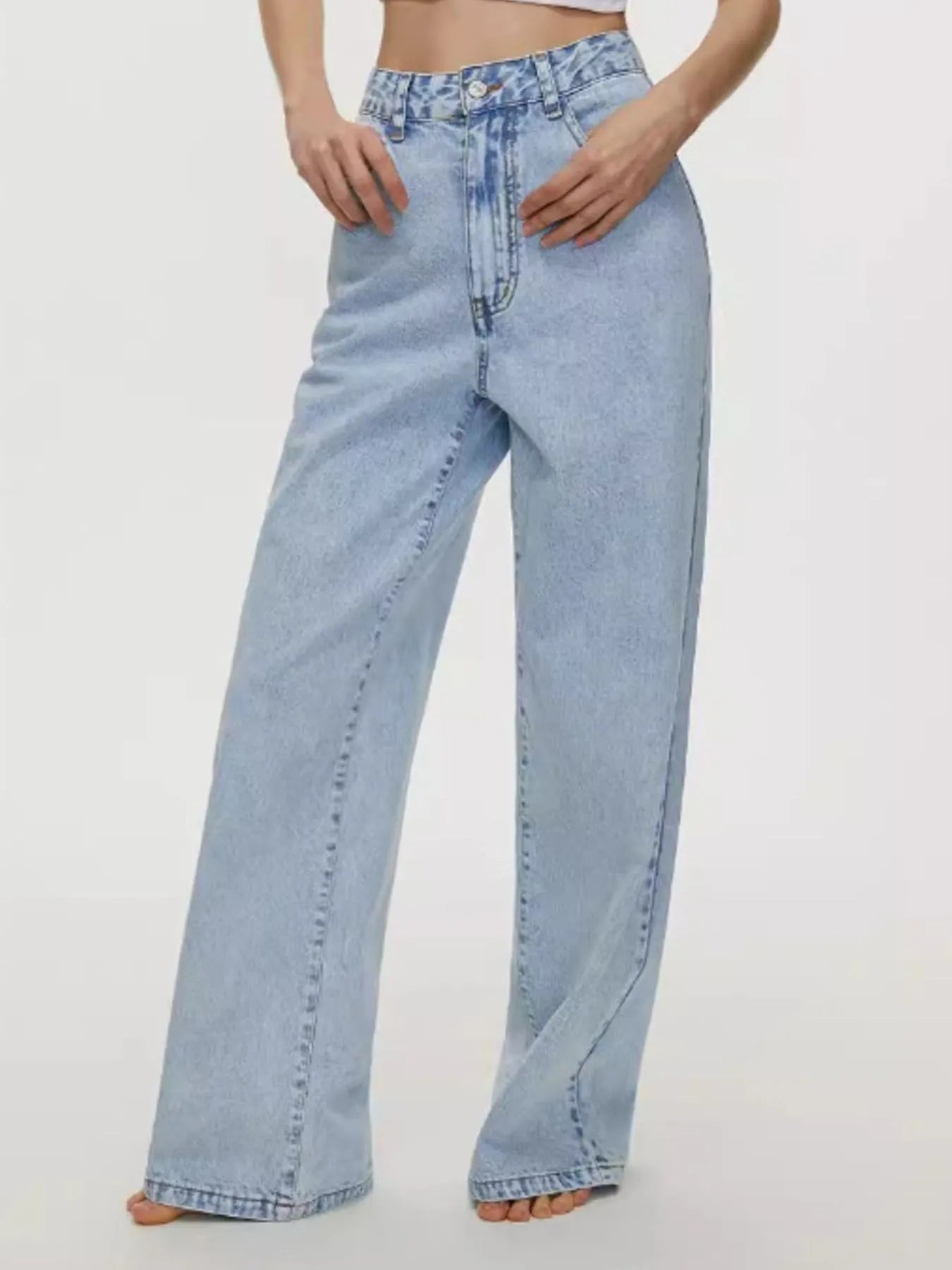 High-Waisted Wide Leg Jeans 