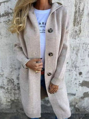 Full Size Button-Down Hooded Cardigan Plus Size 