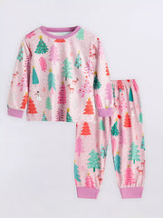 Children's Christmas Tree Print Pajama Set 