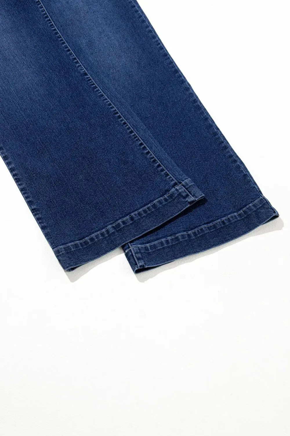 Front Pocket Patch High Waisted Wide Leg Jeans 