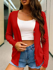 Button-Up Long Sleeve Cardigan 