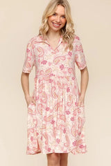 Haptics  Fit and Flare Paisley Print Knit Dress 