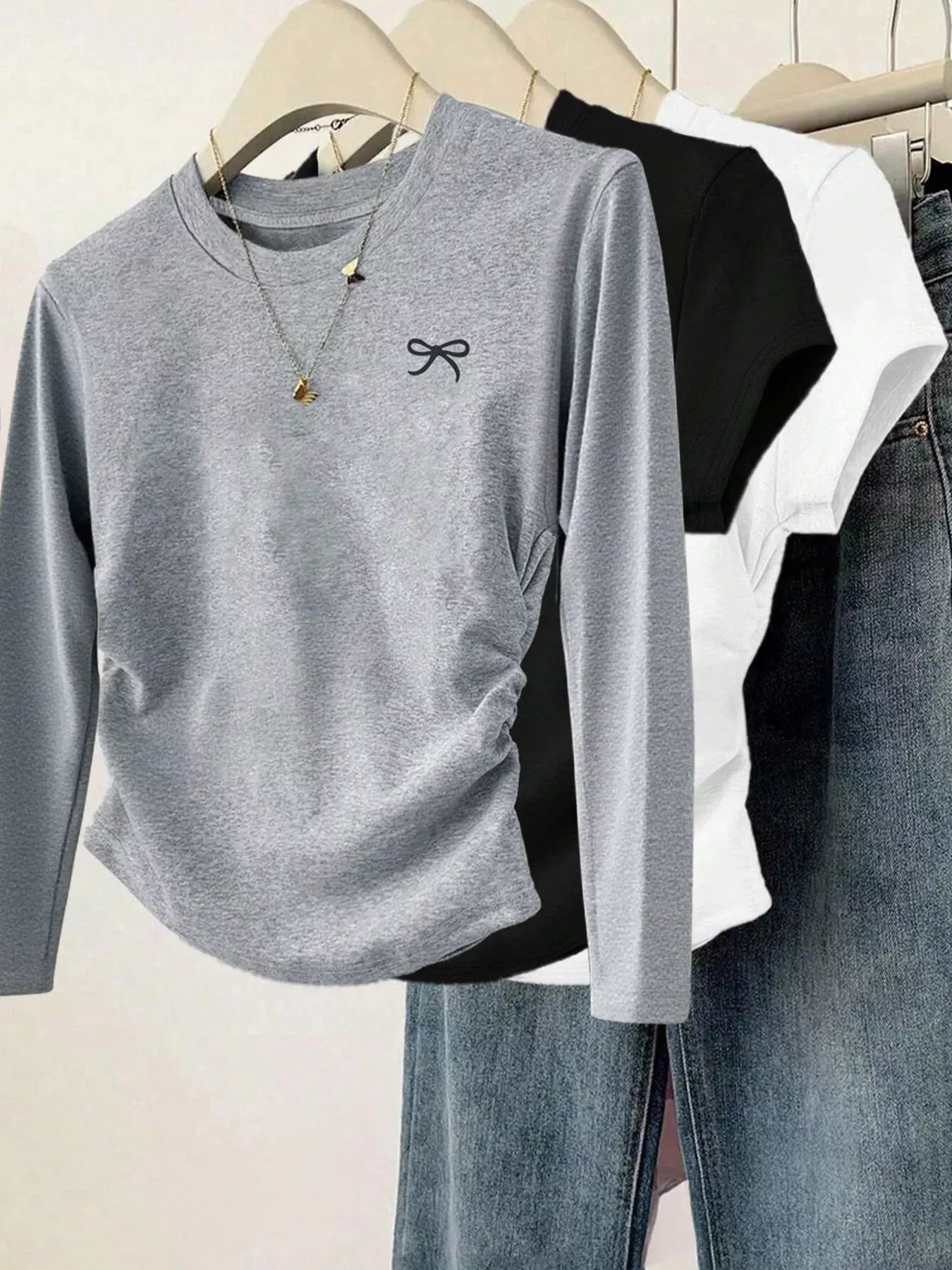 Bow Long Sleeve T-Shirt 