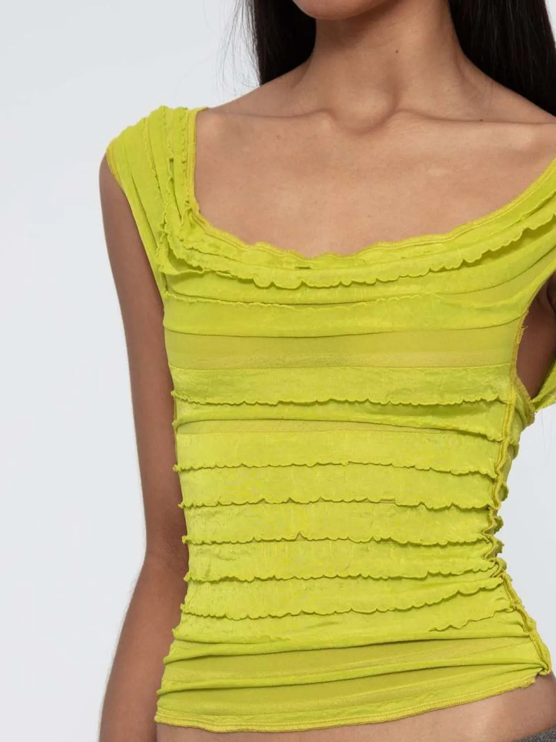 Ruched Solid Tank 