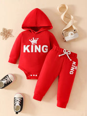 Children's Long Sleeve Bodysuit Hoodie and Pants Set 
