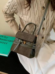Suede Buckle Decor Crossbody Bag 
