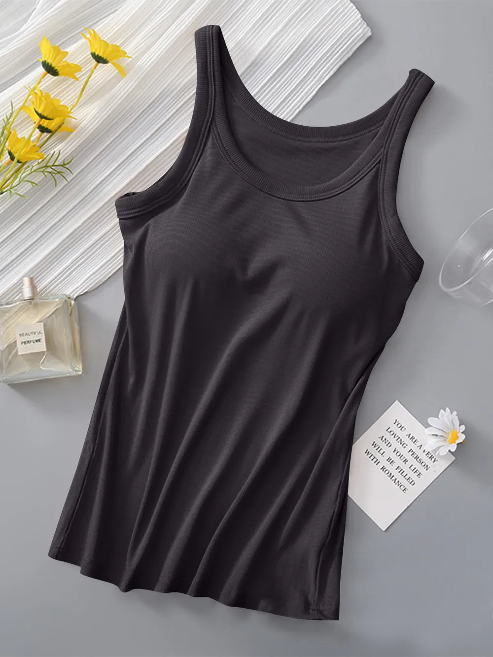 Round Neck Tank with Bra 