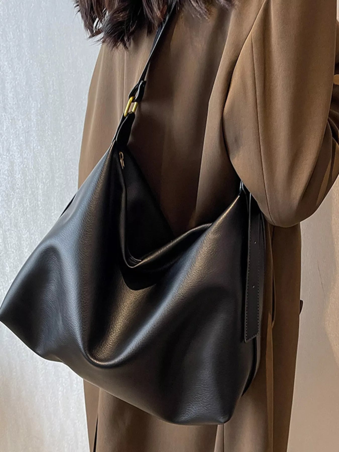 PU Leather Adjustable Strap Bag 